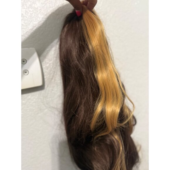 NEW 28 inch Long Ombre brown glueless wig - Picture 6 of 7